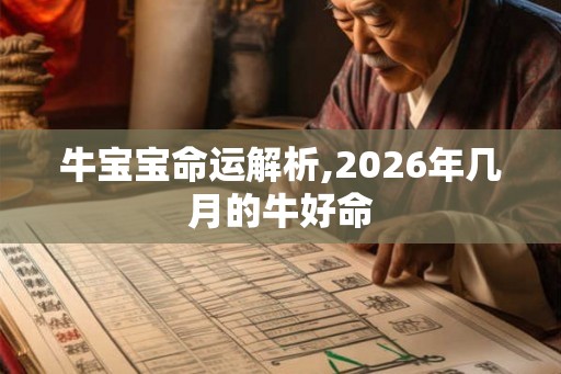 牛宝宝命运解析,2026年几月的牛好命