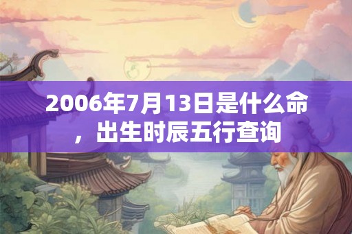 2006年7月13日是什么命，出生时辰五行查询