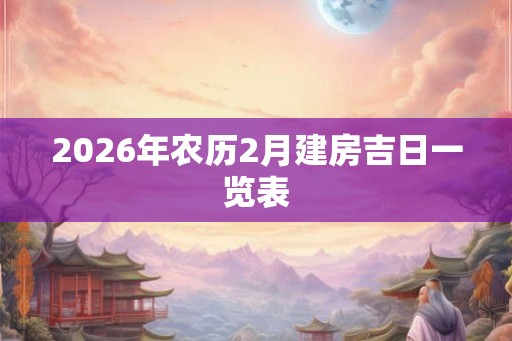 2026年农历2月建房吉日一览表