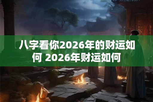 八字看你2026年的财运如何 2026年财运如何