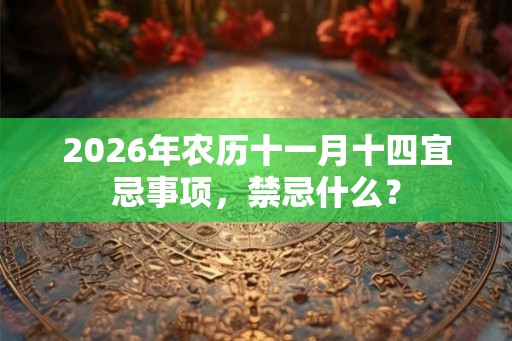 2026年农历十一月十四宜忌事项，禁忌什么？