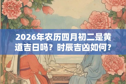 2026年农历四月初二是黄道吉日吗？时辰吉凶如何？