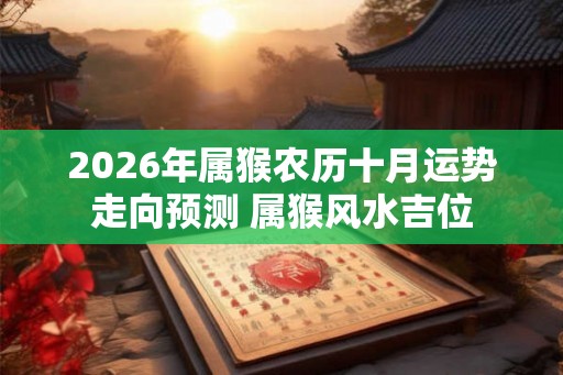 2026年属猴农历十月运势走向预测 属猴风水吉位