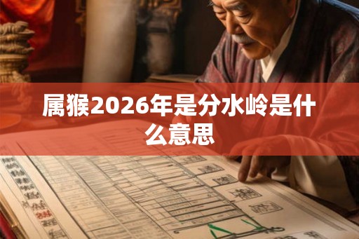 属猴2026年是分水岭是什么意思