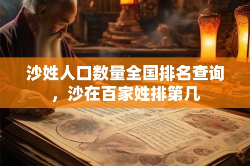 沙姓人口数量全国排名查询，沙在百家姓排第几