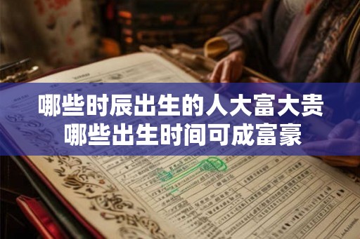 哪些时辰出生的人大富大贵 哪些出生时间可成富豪