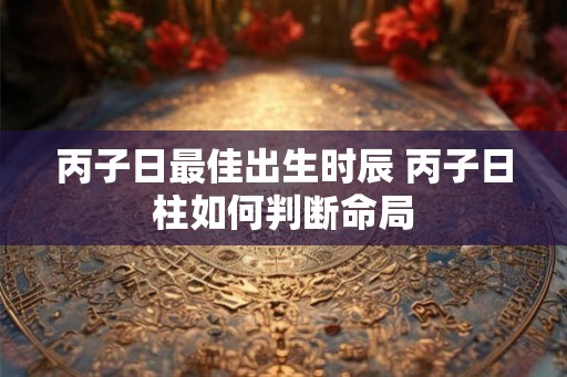 丙子日最佳出生时辰 丙子日柱如何判断命局