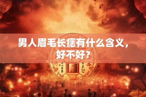 男人眉毛长痣有什么含义，好不好？