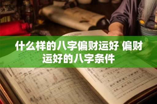 什么样的八字偏财运好 偏财运好的八字条件