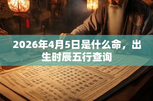 2026年4月5日是什么命，出生时辰五行查询