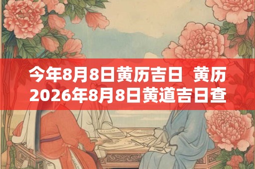 今年8月8日黄历吉日 黄历2026年8月8日黄道吉日查询 今年8月8日黄历吉日 黄历2026年8月8日黄道吉日查询