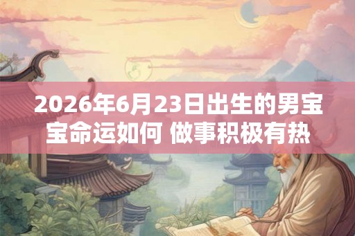 2026年6月23日出生的男宝宝命运如何 做事积极有热情