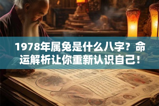 1978年属兔是什么八字？命运解析让你重新认识自己！