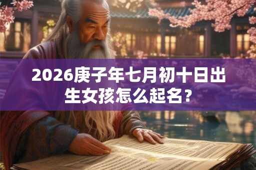 2026庚子年七月初十日出生女孩怎么起名？