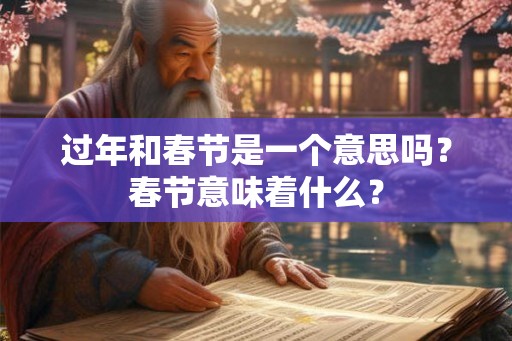 过年和春节是一个意思吗?春节意味着什么? 过年和春节是一个意思吗?春节意味着什么?