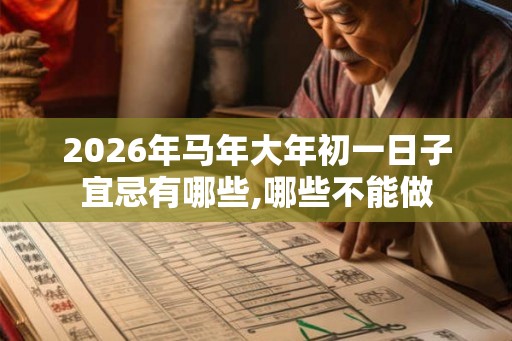 2026年马年大年初一日子宜忌有哪些,哪些不能做