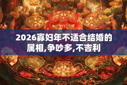 2026寡妇年不适合结婚的属相,争吵多,不吉利 2026寡妇年不适合结婚的属相,争吵多,不吉利