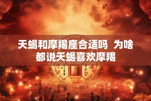 天蝎和摩羯座合适吗  为啥都说天蝎喜欢摩羯