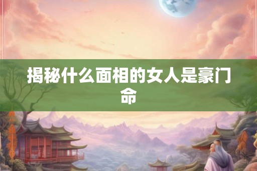 揭秘什么面相的女人是豪门命