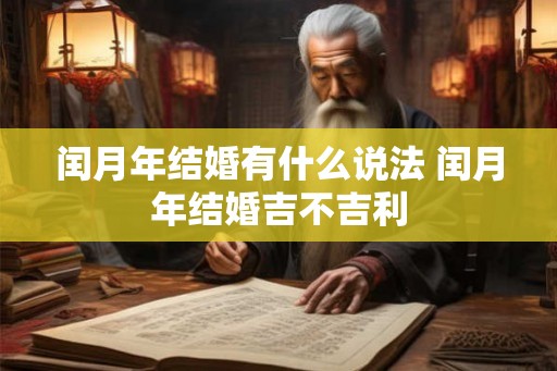 闰月年结婚有什么说法 闰月年结婚吉不吉利