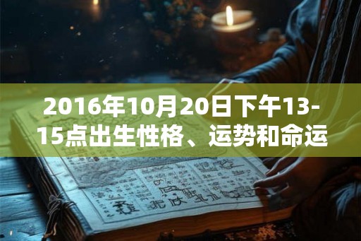 2016年10月20日下午13-15点出生性格、运势和命运