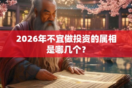 2026年不宜做投资的属相是哪几个？
