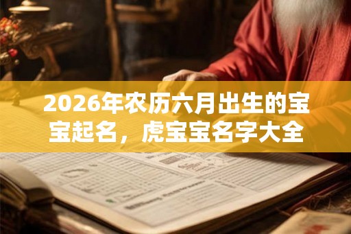 2026年农历六月出生的宝宝起名，虎宝宝名字大全