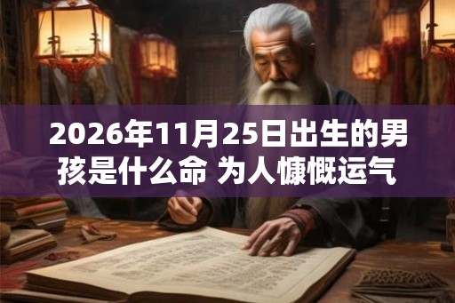 2026年11月25日出生的男孩是什么命 为人慷慨运气佳