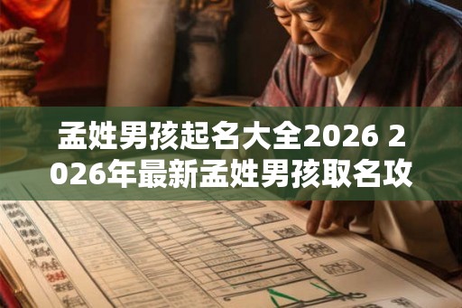 孟姓男孩起名大全2026 2026年最新孟姓男孩取名攻略