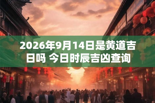 2026年9月14日是黄道吉日吗 今日时辰吉凶查询 2026年9月14日是黄道吉日吗 今日时辰吉凶查询