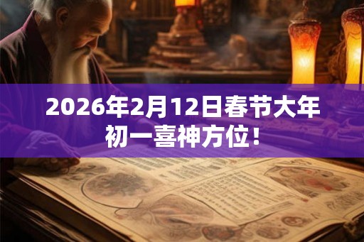 2026年2月12日春节大年初一喜神方位！