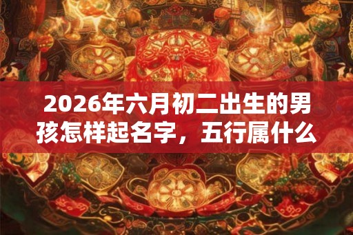 2026年六月初二出生的男孩怎样起名字，五行属什么