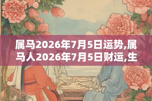 属马2026年7月5日运势,属马人2026年7月5日财运,生肖马2026年7月5日运势