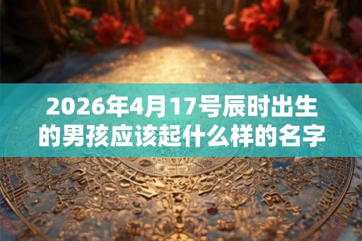 2026年4月17号辰时出生的男孩应该起什么样的名字