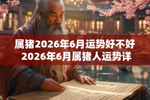 属猪2026年6月运势好不好 2026年6月属猪人运势详解