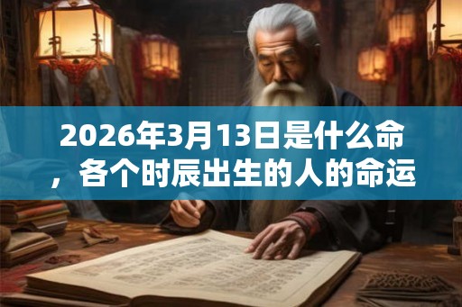 2026年3月13日是什么命，各个时辰出生的人的命运