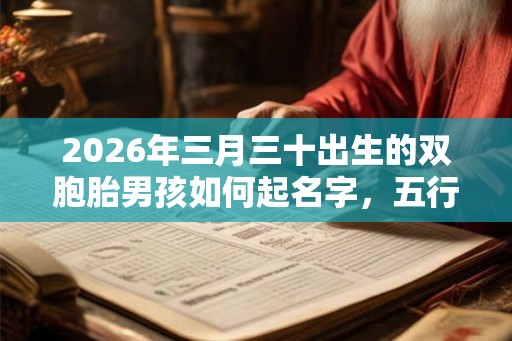 2026年三月三十出生的双胞胎男孩如何起名字，五行属什么