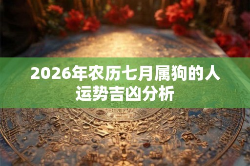 2026年农历七月属狗的人运势吉凶分析 2026年农历七月属狗的人运势吉凶分析