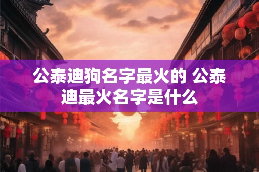 公泰迪狗名字最火的 公泰迪最火名字是什么