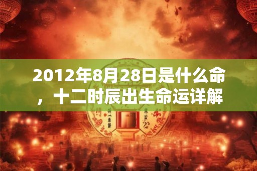 2012年8月28日是什么命，十二时辰出生命运详解