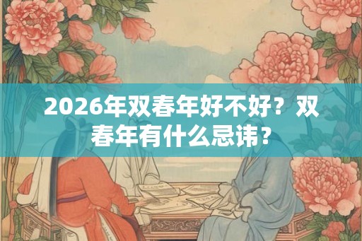 2026年双春年好不好？双春年有什么忌讳？