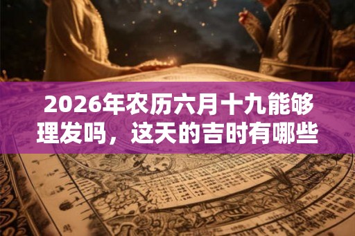 2026年农历六月十九能够理发吗，这天的吉时有哪些？