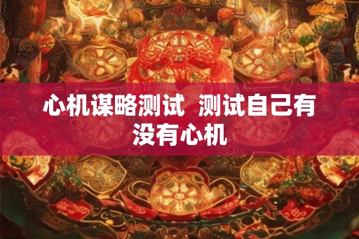 心机谋略测试  测试自己有没有心机