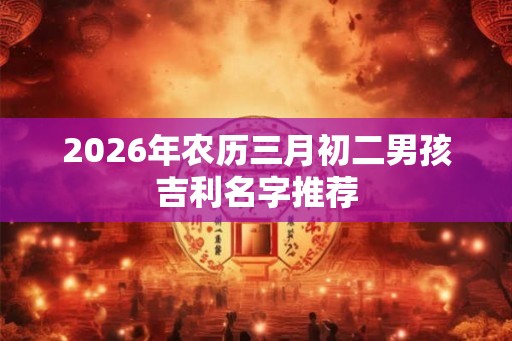2026年农历三月初二男孩吉利名字推荐