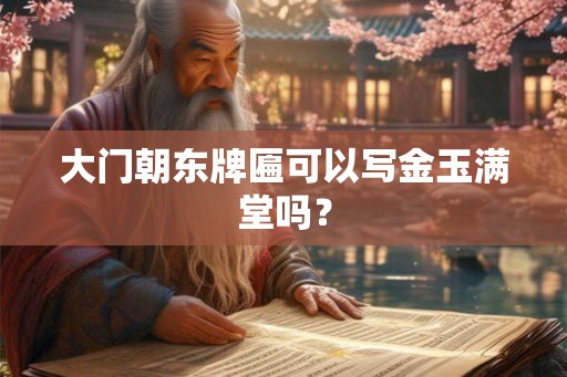 大门朝东牌匾可以写金玉满堂吗？