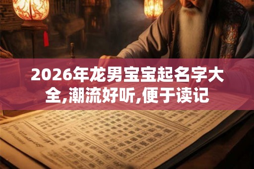 2026年龙男宝宝起名字大全,潮流好听,便于读记