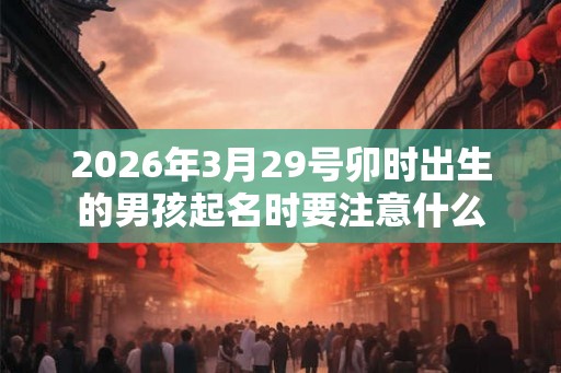 2026年3月29号卯时出生的男孩起名时要注意什么