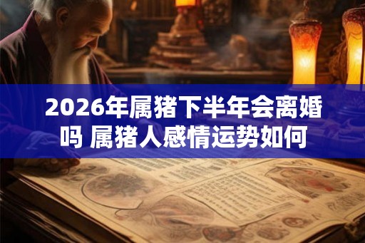 2026年属猪下半年会离婚吗 属猪人感情运势如何