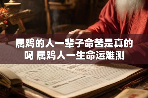 属鸡的人一辈子命苦是真的吗 属鸡人一生命运难测