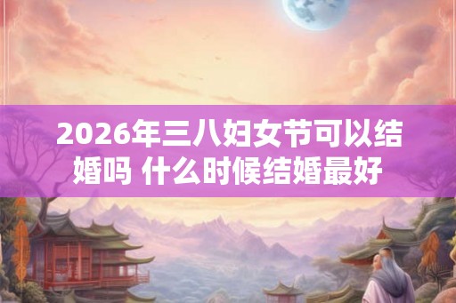 2026年三八妇女节可以结婚吗 什么时候结婚最好